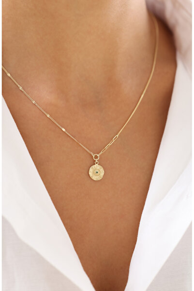 Zeyd Jewelry Şık ve Antik Esintili 14 Ayar Altın Kolye