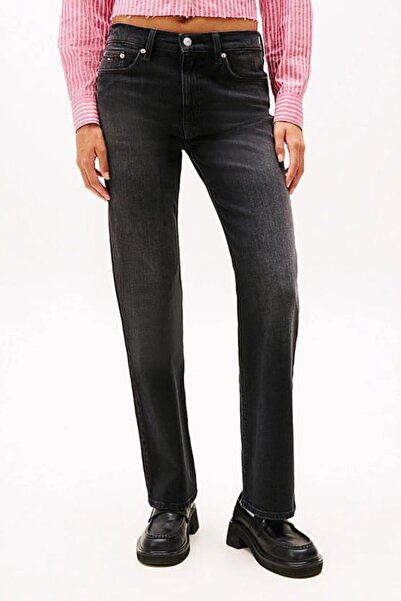 Tommy Hilfiger Kadın Orta Yüksel Bel Bootcut Fit Jean Pantolon - Siyah