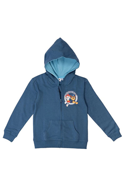 PAW PATROL Children's sweatshirt with hood and front pockets, blue, 100% cotton,