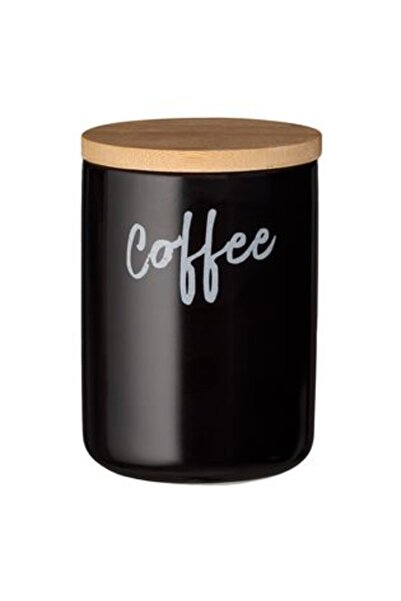 OEM Black Ceramic Jar with Bamboo Lid 'Coffee' 800 ml