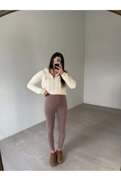 Bade Butik Κολάν αθλητικού τύπου Mink εφέ σύσφιξης ελαστικό ύφασμα