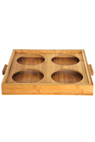 Raki Suport bambus pentru 4 borcane 38x38xh5cm