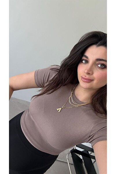 Bade Butik Tricou elastic Leo Crop Mink material elastic