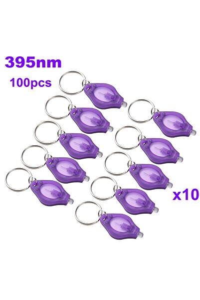 Choice CR2016 أرجواني 395 نانومتر - 100 قطعة من سلسلة مفاتيح الأشعة فوق البنف...