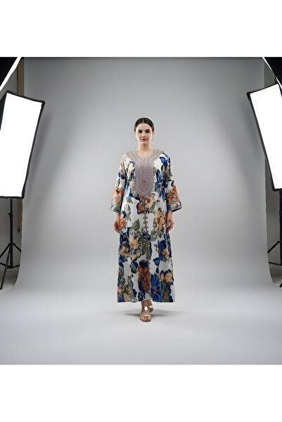 AFandina جلابية زهرية حصرية بمظهر ناعم وأنيق