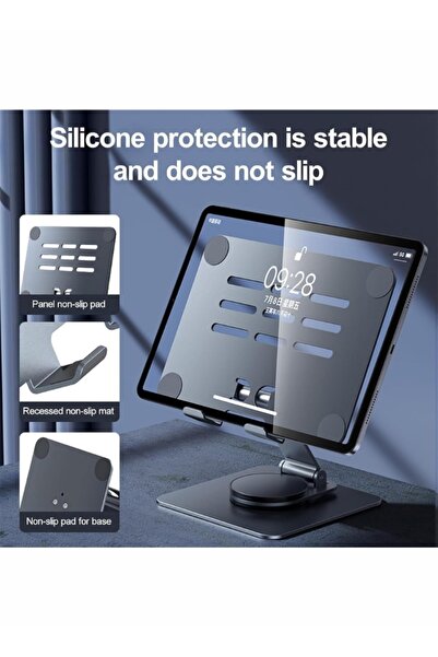 Generic حامل للآيباد قابل للتعديل بزاوية 360 درجة حامل كمبيوتر لوحي قابل للطي لحامل سطح المكتب للآيباد