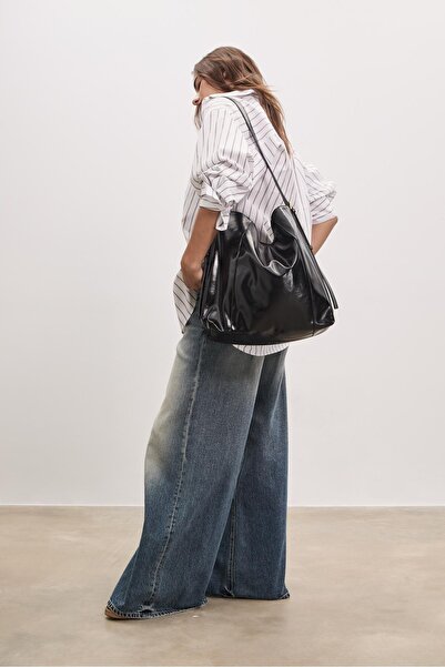 Stradivarius Suni deri bucket çanta