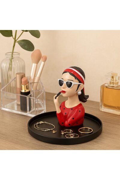 B&D قطعة ديكور تمثال سيدة - أحمر غامق