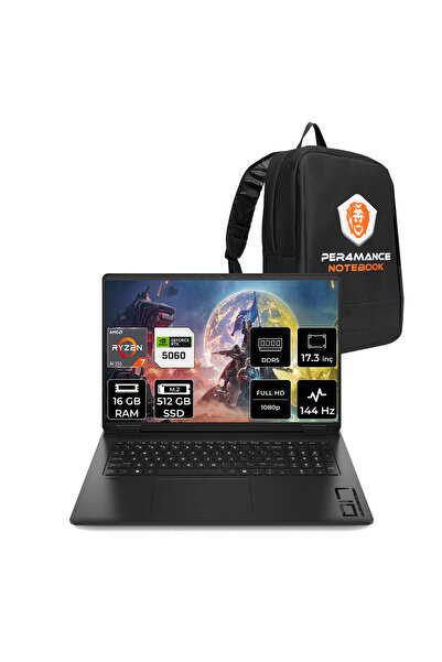 HP Omen 17 Ryzen AI 7 350 16GB 512GB SSD RTX5060/8GB 17.3" FHD 144Hz FDOS Gam...