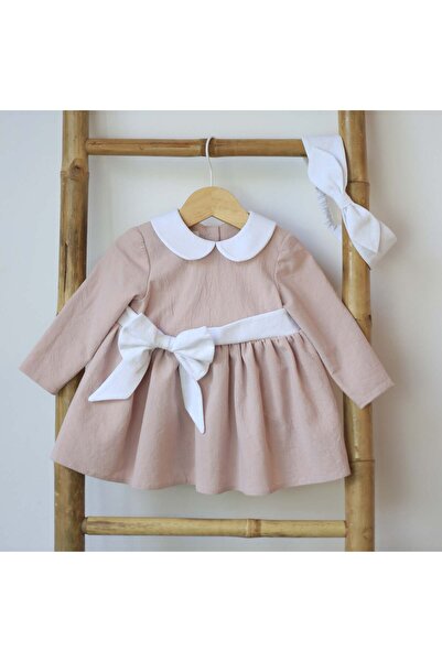 Nolis Rochie de botez cu bentiță asortată 100% bumbac