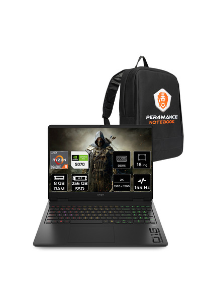 HP Omen 16 Ryzen 9 8940HX RTX 5070 8GB 8GB RAM 256GB SSD 16" FHD+ 144Hz FreeD...