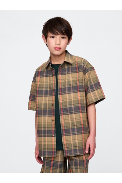 GAP Erkek Çocuk Çok Renkli Relaxed Kareli Gömlek