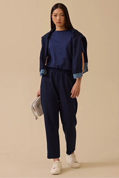 SEÇİL Kadın Elastik Bel Cepli Pantolon - Lacivert