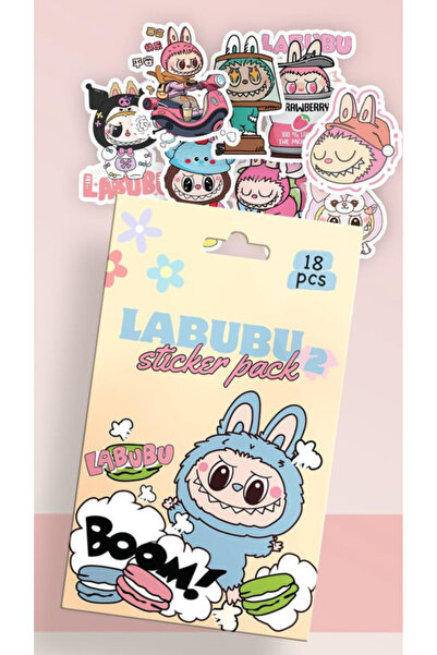 synshop Labubu 18 bucăți autocolante în cutie