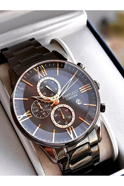 Ferrucci Inner Functions Active Calendar and Day 30m Water Resistant Steel Cord Men's Wrist Watch Vs.Bl