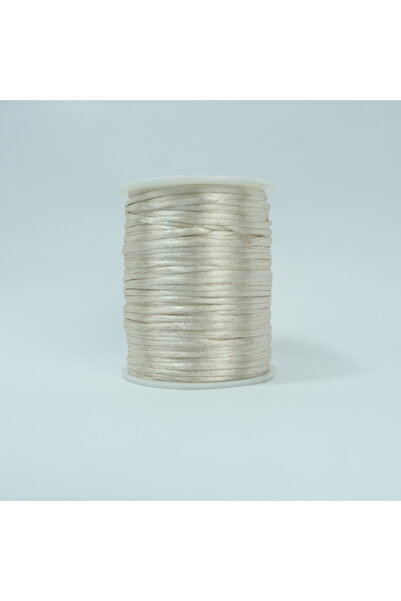 Prestij Boncuk Κορδόνι Floş - Κορδόνι για κοσμήματα - Κορδόνι ουράς αρουραίου - Κορδόνι βραχιόλι 2 mm Κρέμα - 51