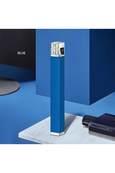 dalimag Bricheta Model Modern cu Capac Greceasca, Slim de Metal, Antivant, Reincarcabil, Albastru, 80 mm, Da