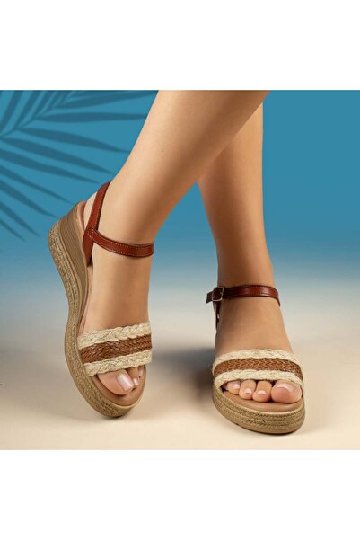 BMoD Sandale cu platformă maro pentru femei MOD13688