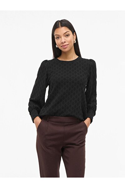 VILA Oberteil mit langen Ärmeln VISILLA Rundhals