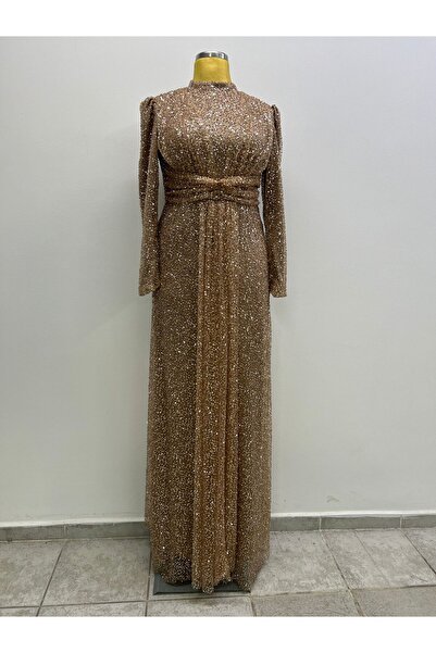 GÖKMEN GİYİM Pullu Payetli Abiye Elbise 2526