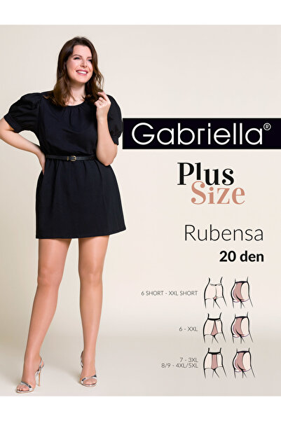Gabriella Women's large size stockings with reinforced pantyhose Rubensa Plus Size 20 den