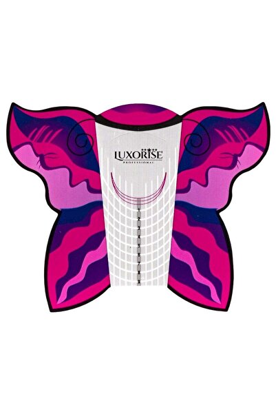 LUXORISE Nail Art Templates - Fuchsia Butterfly, 50 pcs