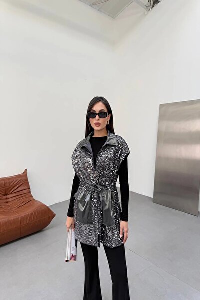 Sep Butik Tasarım Pul Payet Kumaş Yelek