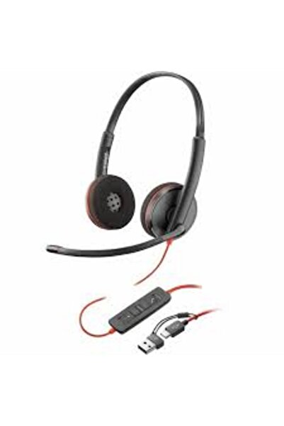 Poly Căști Blackwire 3220, adaptor USB-C/A, cu fir, negre