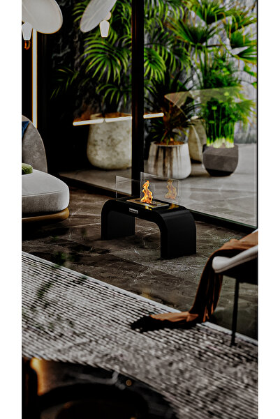 lavkorart ASHEN BACASIZ ŞÖMİNE SİYAH