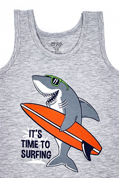 Öts Boy's Singlet Boxer ελαστικό ύφασμα Grey Shark (96% βαμβάκι - 4% ελαστάνη)