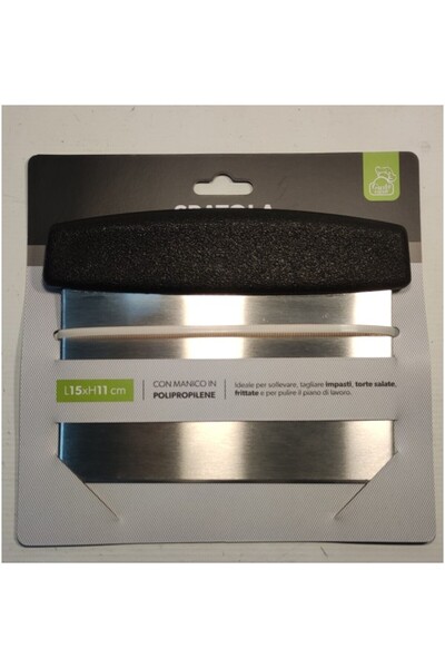 Gusto Casa Spatulă multifuncțională cu mâner negru din oțel inoxidabil