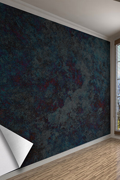 dreamwall Soyut Mermer Desenli Lacivert Tekstil Duvar Kağıdı