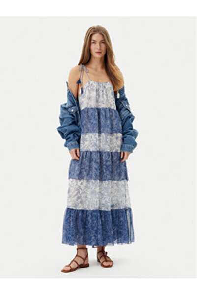 Pepe Jeans Γυναικείο Καλοκαιρινό Φόρεμα PL953739 Μπλε