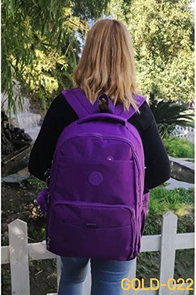 GOLDBAGS Kadın Okul Spor Seyahat Anne Bebek Çok Amaçlı Sırt Çantası – Mor