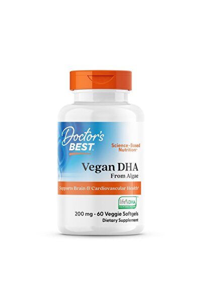 Doctor's Best DHA نباتي من الطحالب، 200 ملغ، 60 كبسولة هلامية نباتية، يدعم ال...