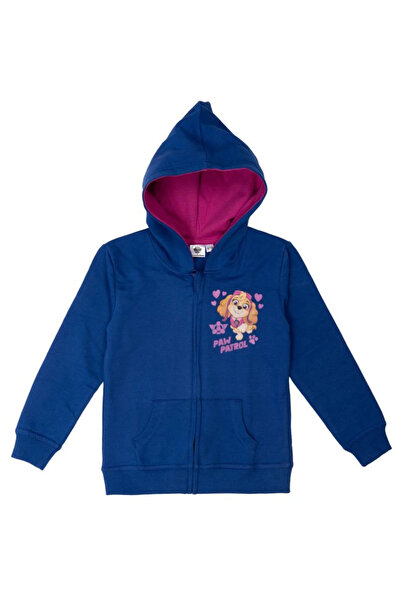 PAW PATROL Children's hoodie with hood and front pockets, blue, 100% cotton, Love,
