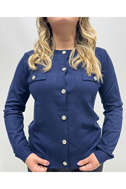QYA Clothing CARDIGAN MOALE CU DETALII CU BUTONI DE AUR
