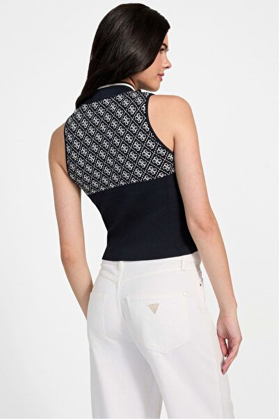 Guess Women's High School Knitwear Tank Top Crop - Blue