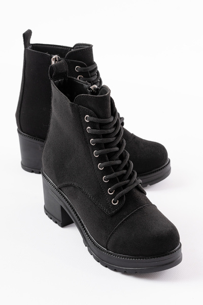 Madam Tarz Μπότες με χοντρό τακούνι Nexa με κορδόνια