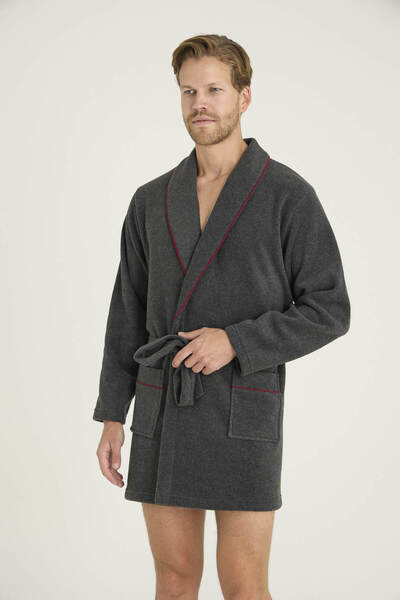 KLY Ανδρικό μονό ρόμπα-παντελόνι με λεπτομέρεια σε ρίγες και άνετο σχέδιο