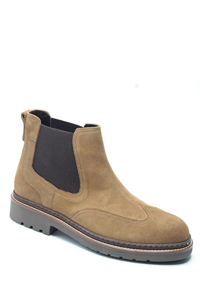 Bruno Shoes Taba Rengi Hakiki Süet Brogue Detaylı Comfort Eva Taban Erkek Chelsea Bot B10-0304E-SU07