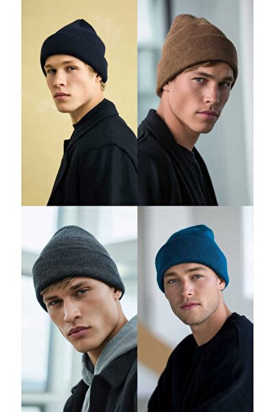 LAGRANZE Beretă pentru bărbați, simplă, premium, din 4 piese