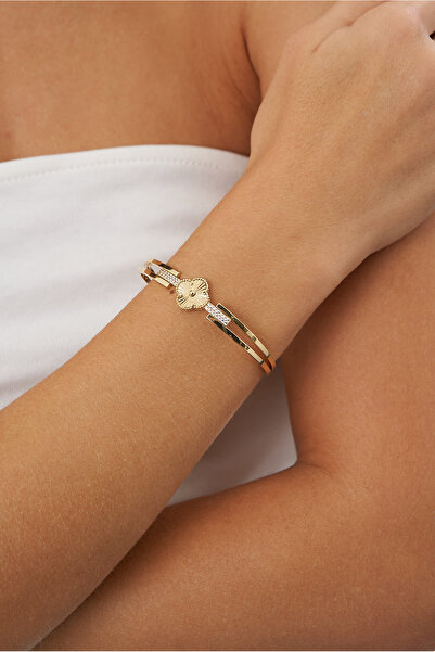 ÇAĞLAYAN KUYUMCULUK 14 Ayar Altın Yoncalı Kaburga Kelepçe