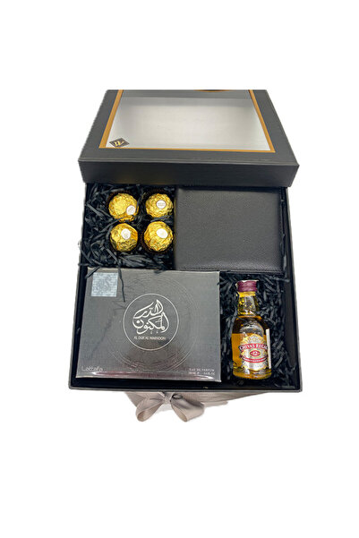 velve Set cadou barbati, Cutie eleganta cu parfum Lattafa Al Dur Al Maknoon S...
