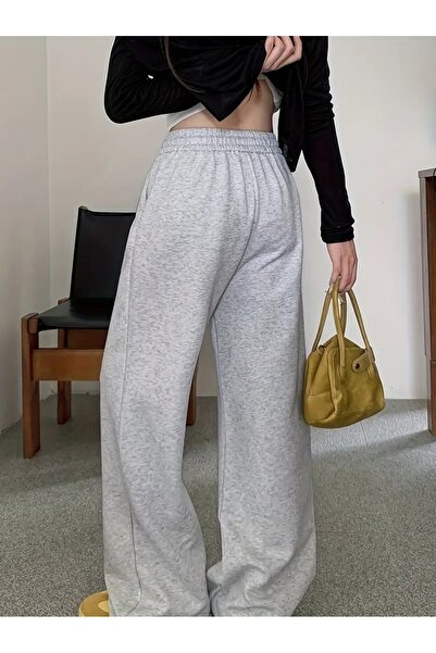 CANDERO Pantaloni de trening pentru femei, gri, largi, supradimensionați, de ...