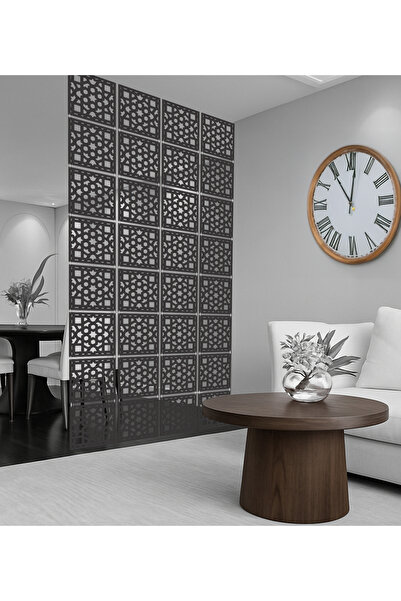 WOODDOOM Antik Geomatrik Lazer Kesim Paravan, Ahşap Seperatör, Panel Levha Se...