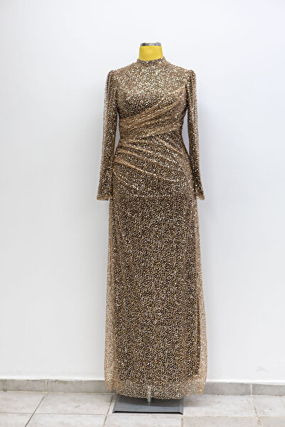 GÖKMEN GİYİM Pullu Payetli Abiye Elbise 2525