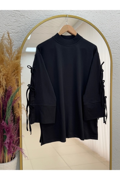 BENAHOLL Φούτερ με λεπτομέρεια με κορδόνια στα μανίκια Capedra-EU3089 Μαύρο