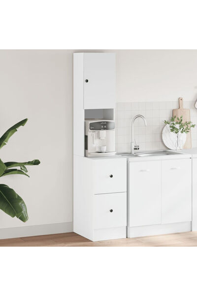 Tdesigno Lisa Çok Amaçlı Dolap-Mutfak-Kiler Dolabı-Kahve Köşesi-Beyaz