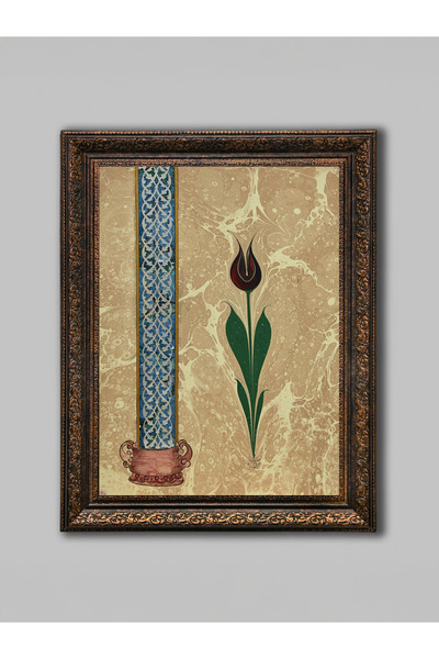 WoodyArts Pictură în arta auriu și marmorat – Cadru antic din bronz